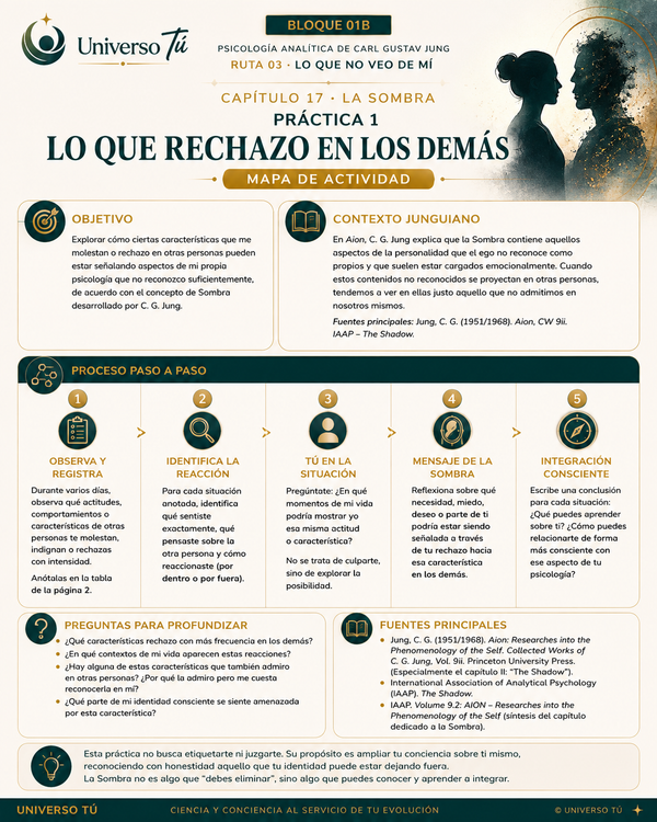 Mapa de acción de la Práctica 1 del Capítulo 17: Lo que rechazo en los demás