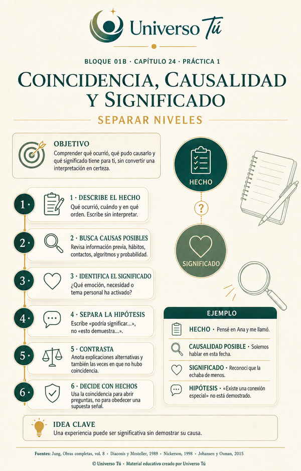 Mapa de acción de la Práctica 1 del Capítulo 24: Coincidencia, causalidad y significado: separar niveles