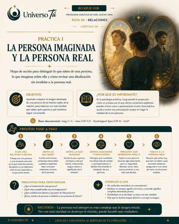 Mapa de acción de la Práctica 1 del Capítulo 26: La persona imaginada y la persona real