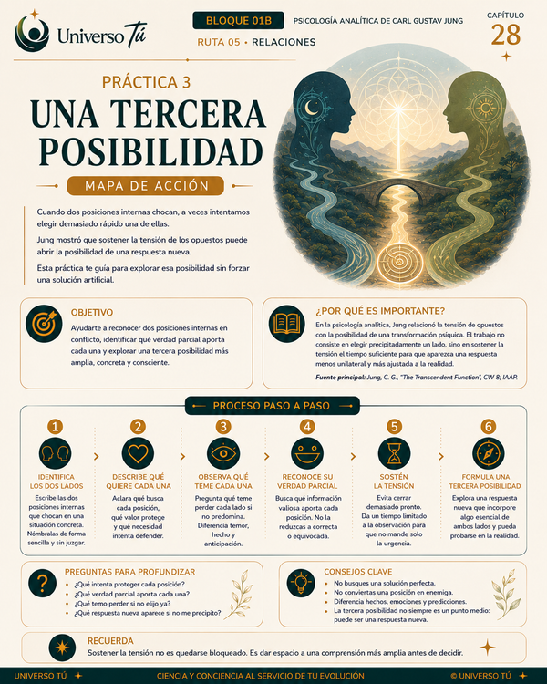 Mapa de acción de la Práctica 3 del Capítulo 28: Una tercera posibilidad
