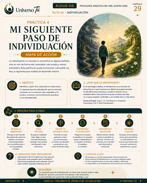 Mapa de acción de la Práctica 4 del Capítulo 29: Mi siguiente paso de individuación